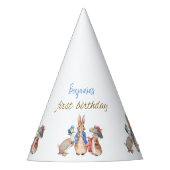 Individuelle Name Peter der Kaninchen Erster Gebur Partyhütchen (Vorderseite)