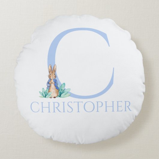 Individuelle Name Peter der Kaninchen Rundes Kissen (Vorderseite)
