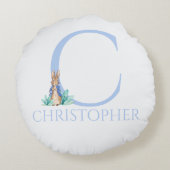 Individuelle Name Peter der Kaninchen Rundes Kissen (Rückseite)