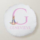 Individuelle Name Peter der Kaninchen Rundes Kissen (Rückseite)