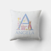 Individuelle Name Peter der Rabbit Pink Thema Kissen (Rückseite)