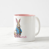 Individuelle Name Peter Easter Egg Körbchen Zweifarbige Tasse (VorderseiteRechts)
