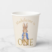 Individuelle Name Peter, Kaninchen Erster Geburtst Pappbecher (Vorderseite)
