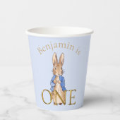 Individuelle Name Peter, Kaninchen Erster Geburtst Pappbecher (Vorderseite)