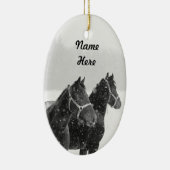 Individuelle Name Pferd Foto Weihnachten Keepake Keramik Ornament (Rechts)