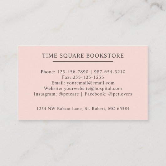 Individuelle Name Pfirsichpfirsichrosa Schwarze Mo Visitenkarte (Rückseite)