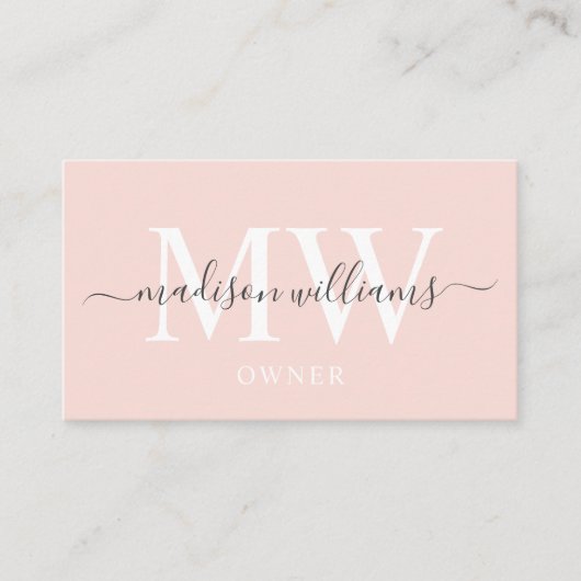 Individuelle Name Pfirsichpfirsichrosa Schwarze Mo Visitenkarte (Vorderseite)