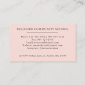 Individuelle Name Pfirsichpfirsichrosa Schwarze Mo Visitenkarte (Rückseite)