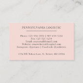 Individuelle Name Pfirsichpfirsichrosa Schwarze Mo Visitenkarte (Rückseite)