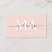 Individuelle Name Pfirsichpfirsichrosa Schwarze Mo Visitenkarte (Vorderseite)