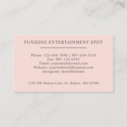 Individuelle Name Pfirsichpfirsichrosa Schwarze Mo Visitenkarte (Rückseite)