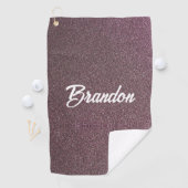 Individuelle Name Pflaume Farbe Glitzer Golfhandtuch (Insitu)