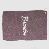 Individuelle Name Pflaume Farbe Glitzer Golfhandtuch (Horizontal)