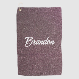 Individuelle Name Pflaume Farbe Glitzer Golfhandtuch
