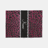 Individuelle Name Pflaume lila Glitzer Leopardendr Fleecedecke (Vorderseite (Horizontal))