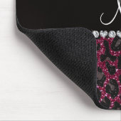 Individuelle Name Pflaume lila Glitzer Leopardendr Mousepad (Ecke)