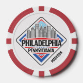 Individuelle Name Philadelphia Pennsylvania Pokerchips (Vorderseite)
