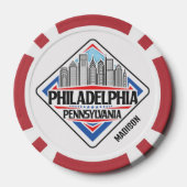 Individuelle Name Philadelphia Pennsylvania Pokerchips (Rückseite)
