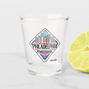 Individuelle Name Philadelphia Pennsylvania Schnapsglas