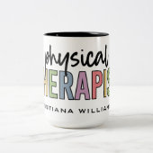 Individuelle Name Physiotherapeut PT Geschenke Zweifarbige Tasse (Mittel)