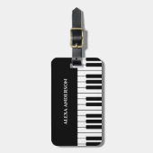 Individuelle Name Pianobüsten in Schwarz-Weiß Gepäckanhänger (Vorderseite vertikal)