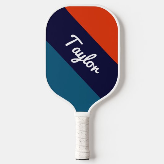 Individuelle Name Pickleball Paddle Streifen Retro (Vorderseite)