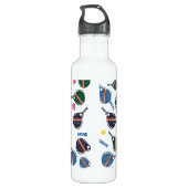 Individuelle Name Pickleball Sportteam farbenfroh Edelstahlflasche (Rückseite)