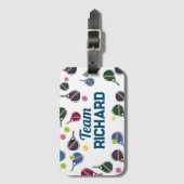 Individuelle Name Pickleball Sportteam farbenfroh Gepäckanhänger (Vorderseite Vertikal)