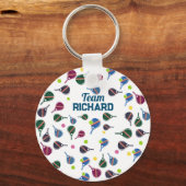 Individuelle Name Pickleball Sportteam farbenfroh Schlüsselanhänger (Vorderseite)