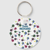 Individuelle Name Pickleball Sportteam farbenfroh Schlüsselanhänger (Rückseite)