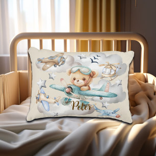 Individuelle Name Pilot Teddy Bär Dekokissen