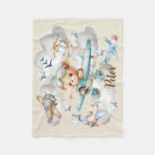 Individuelle Name Pilot Teddy Bär Fleecedecke (Vorderseite)