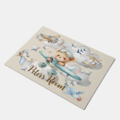 Individuelle Name Pilot Teddy Bär Fußmatte (Schrägansicht)