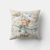 Individuelle Name Pilot Teddy Bär Kissen (Rückseite)