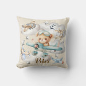 Individuelle Name Pilot Teddy Bär Kissen (Vorderseite)