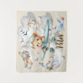 Individuelle Name Pilot Teddy Bären Hintergrund Wandteppich (Vorderseite)