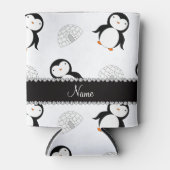 Individuelle Name Pinguine Iglus Schneeflocken Dosenkühler (Vorderseite)