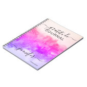 Individuelle Name Pink Abstrakt Dankesblatt Notizblock (Linke Seite)