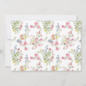 Individuelle Name Pink Aquarell Blume & Grünfläche Mitteilungskarte (Rückseite)