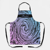 Individuelle Name Pink Blue Wirbel Abstrakt Muster Schürze (Vorderseite)