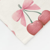 Individuelle Name Pink Bows and Cherries Girly Coq Fleecedecke (Ecke)