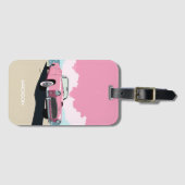 Individuelle Name Pink Classic Car Gepäckanhänger (Vorderseite (Horizontal))