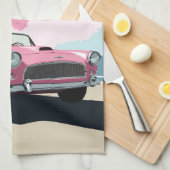 Individuelle Name Pink Classic Car Geschirrtuch (Viertel Falte)