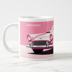 Individuelle Name Pink Classic Car Jumbo-Tasse