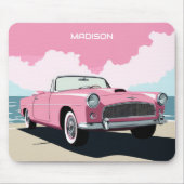 Individuelle Name Pink Classic Car Mousepad (Vorne)