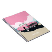 Individuelle Name Pink Classic Car Notizblock (Rechte Seite)