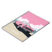 Individuelle Name Pink Classic Car Notizblock (Linke Seite)