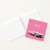 Individuelle Name Pink Classic Car Notizblock (Innenseite)