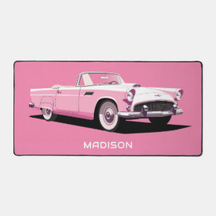 Individuelle Name Pink Classic Car Schreibtischunterlage