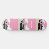 Individuelle Name Pink Classic Car Skateboard (Horizontal)